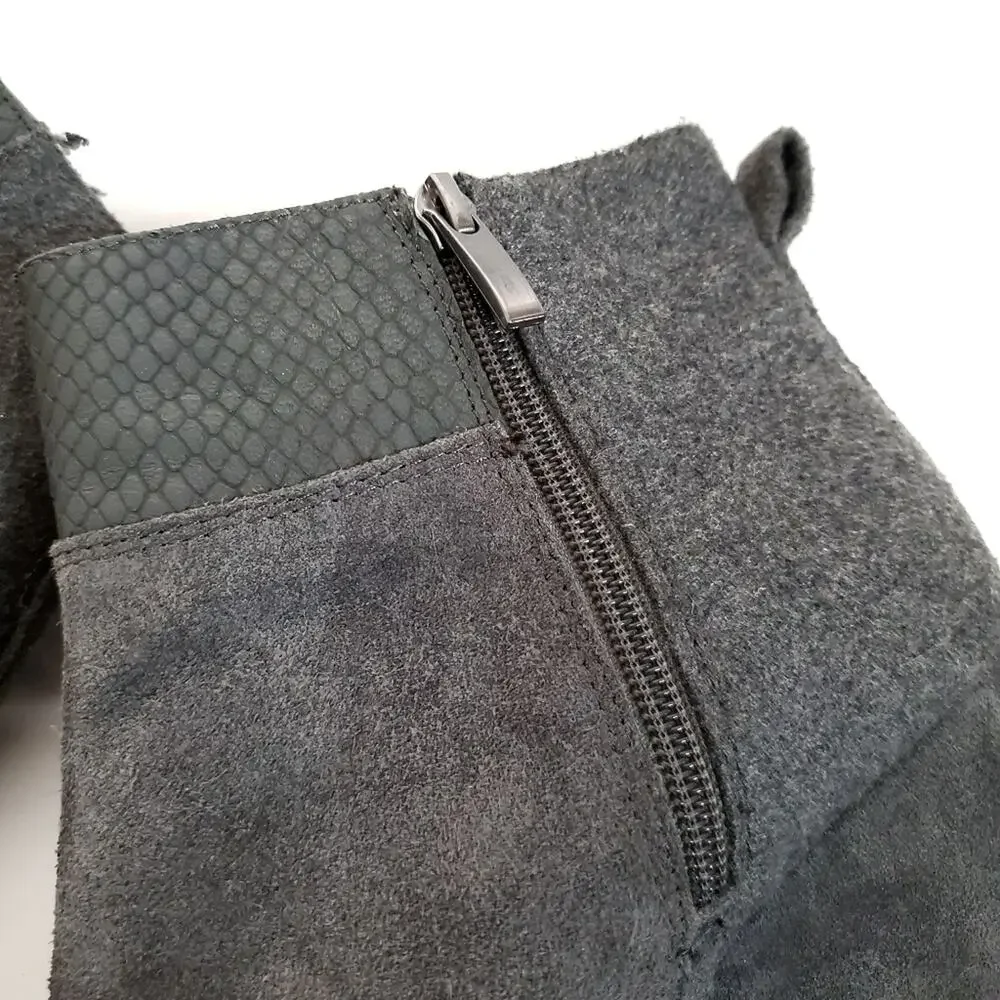 Tahari | Sutton Mixed Media Leather Suede Wedge Booties